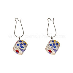 Boucles d'oreilles pendantes en fer et acrylique pour femmes&nbsp;WGC3ABB-01