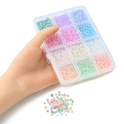 144 g 12 Farben 6/0 nachgemachte Jadeglas-Saatperlen&nbsp;SEED-YW0002-29