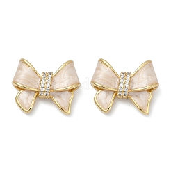 Latón micro pave aretes de circonita cúbica transparente&nbsp;EJEW-H154-13G