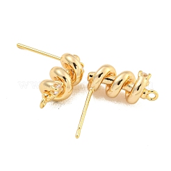 Accessoires de clous d'oreilles en laiton avec micro pavé zircone cubique&nbsp;LS-KK-U015-01G