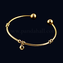 Schönes Design echte 18 Karat vergoldet Messing Charm Drehmoment Manschette Armreif&nbsp;BJEW-EE0001-06