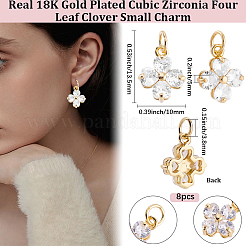 8 ciondoli in ottone con micro pavé di zirconi cubici&nbsp;KK-BBC0024-12