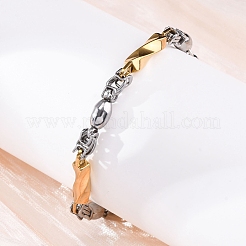 201 bracelets à chaîne byzantine en acier inoxydable&nbsp;BJEW-B078-165GP