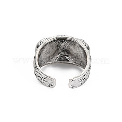 Anello polsino con gufo di vetro&nbsp;RJEW-S038-239