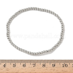 Stretch-Armbänder aus Messing mit runden Perlen für Männer und Frauen&nbsp;BJEW-B148-05A-P