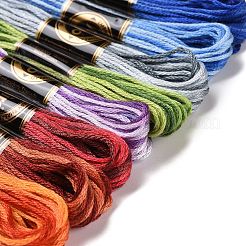 8 écheveaux 8 couleurs fil à broder polyester 6 plis&nbsp;OCOR-M009-01A-01
