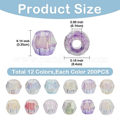 2400 Stück 12 Farben transparent gespritzte Glasperlen&nbsp;EGLA-YW0005-29