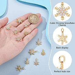 12 Stück 6 Stile Messing Micro Pave klare Zirkonia Anhänger&nbsp;KK-GA0001-93