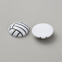 Sport-Cabochons aus undurchsichtigem Harz&nbsp;RESI-WH0034-59B-05