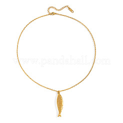 Colliers européens avec pendentif poisson océanique en acier inoxydable 304 pour femmes&nbsp;JS5120