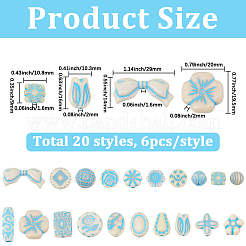 120 pièces 20 styles de perles d'émail acrylique opaque&nbsp;OACR-SC0003-10
