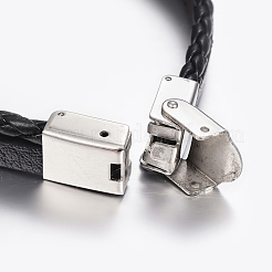 Bracciali cordone intrecciato in pelle&nbsp;BJEW-E324-A10