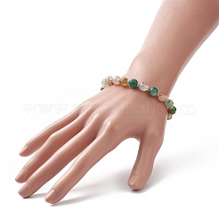 Bracelet extensible en perles d'agate naturelle teintée&nbsp;BJEW-JB09180-02