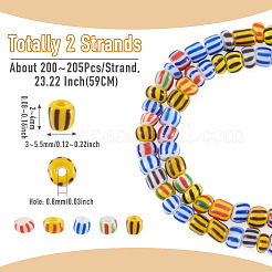2 hebra de cuentas de lampwork hechas a mano&nbsp;BLOW-TADJ0001-01B