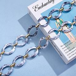 Cadenas de eslabones de imitación de piedras preciosas hechas a mano&nbsp;AJEW-J034-01D