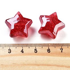 Perles acryliques européennes à gros trou plaquées UV&nbsp;OACR-S142-02