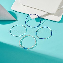 Set di braccialetti elastici con perline in vetro stile 4 pz 4&nbsp;BJEW-JB08890