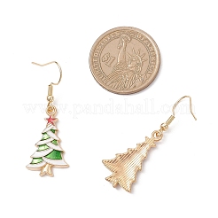 10 Paar baumelnde Ohrringe aus Emaille-Legierung mit Weihnachtsbaummotiv&nbsp;EJEW-JE06538