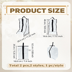 2 Stück 2 Stile durchscheinende wasserdichte PVC-Aufbewahrungstaschen mit Reißverschluss für Schuhe&nbsp;ABAG-LP0001-97A
