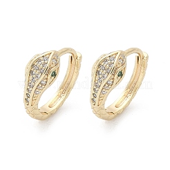 Orecchini a cerchio in ottone chiaro con zirconi cubici&nbsp;EJEW-Q014-20G