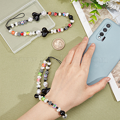 2 pieza de cuentas de colores de plástico con forma de corazón y perlas&nbsp;AJEW-AR0001-61