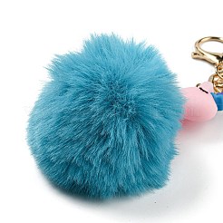 Niedlicher Einhorn-Schlüsselanhänger aus PVC und imitiertem Rex-Kaninchenfell&nbsp;KEYC-C005-03B