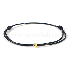 Pulseras trenzadas de cordón de poliéster con bola redonda de latón&nbsp;QR8302-4