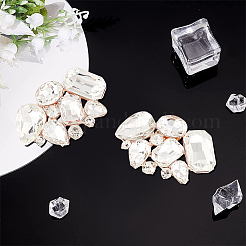 Abnehmbare Schuhschnallenclips aus eleganter Legierung mit Strass&nbsp;AJEW-FG0002-31