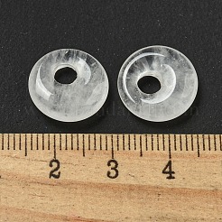 Natürlicher Quarzkristall Bergkristall Donut/Pi Disc Charms&nbsp;G-G142-02U