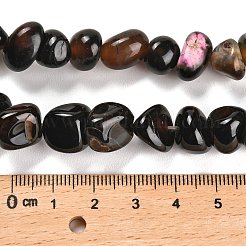 Fili di perline agata nero naturale&nbsp;G-L595-B02-01