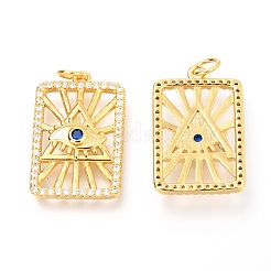 Pendentifs en laiton zircon cubique transparent&nbsp;ZIRC-O036-16G