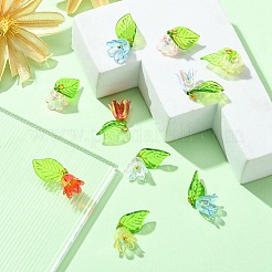 10 pendentifs en acrylique et plastique de 5 couleurs.&nbsp;OACR-YW0001-63