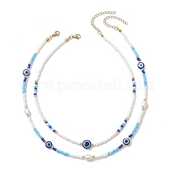 2 pezzo 2 stili collane da donna con perle naturali&nbsp;NJEW-MZ00152