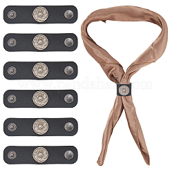 6 Stück PU-Leder mit Schalclips aus Legierung&nbsp;FIND-CL0001-84B