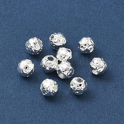 Gehämmerte runde Distanzperlen aus Edelstahl 304&nbsp;SA-CBA37BC-01A-S
