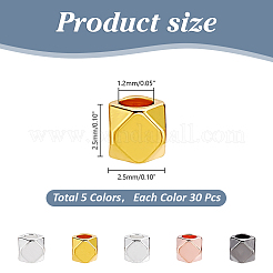 150 Stück 5 Farben Messing Abstandsperlen&nbsp;KK-AR0004-52