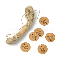 100 Stück bedruckte Geschenkanhänger aus Kraftpapier mit Aufschrift „Danke“.&nbsp;CDIS-FS0001-24