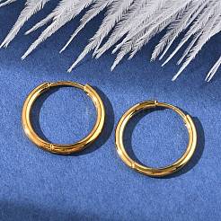 PVD-Vakuum-Beschichtung 304 Edelstahl Huggie Creolen für Damen&nbsp;LS-EJEW-F280-07C-G