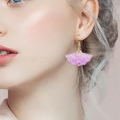 DIY-Set zur Herstellung baumelnder Ohrringe aus Glas mit Fächermotiv&nbsp;DIY-YW0010-46