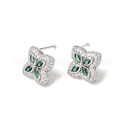 Pendientes de tuerca de circonio cúbico con micro pave de latón&nbsp;KK-CBA8324-25P-03