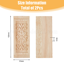 Applique onlay sculpté en bois de caoutchouc&nbsp;AJEW-WH0165-98B