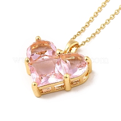 Collana pendente con zirconi rosa&nbsp;NJEW-H161-01A