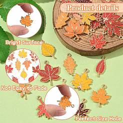 Pendenti in smalto in lega a tema autunno 50 pz 25 stili&nbsp;ENAM-CJ0006-65