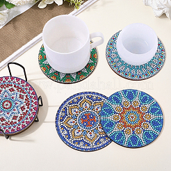 DIY 5D Diamantmalerei Mandala Thema Tassenmatte Kits&nbsp;AJEW-SC0004-12