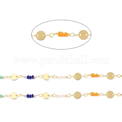 Chaînes à maillons ronds plats en laiton faits à la main&nbsp;CHC-M024-28G