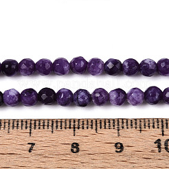 Gefärbt natürlichen weißen Jade Perlen Stränge&nbsp;G-T139-4mm-60-12