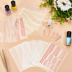 12 Stück Nagelkunst-Aufkleber in 6 Farben mit Metall-Imitation&nbsp;MRMJ-OC0003-93