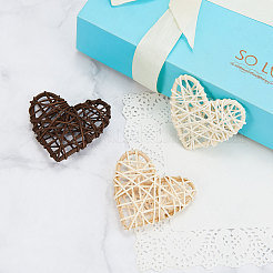 Boules de rotin coeur&nbsp;AJEW-CJ0001-12