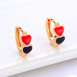 Boucles d'oreilles créoles en laiton en forme de cœur à la mode&nbsp;SE4766