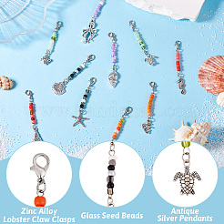 10 pendentif décoratif en alliage sur le thème de l'océan&nbsp;HJEW-TAC0066